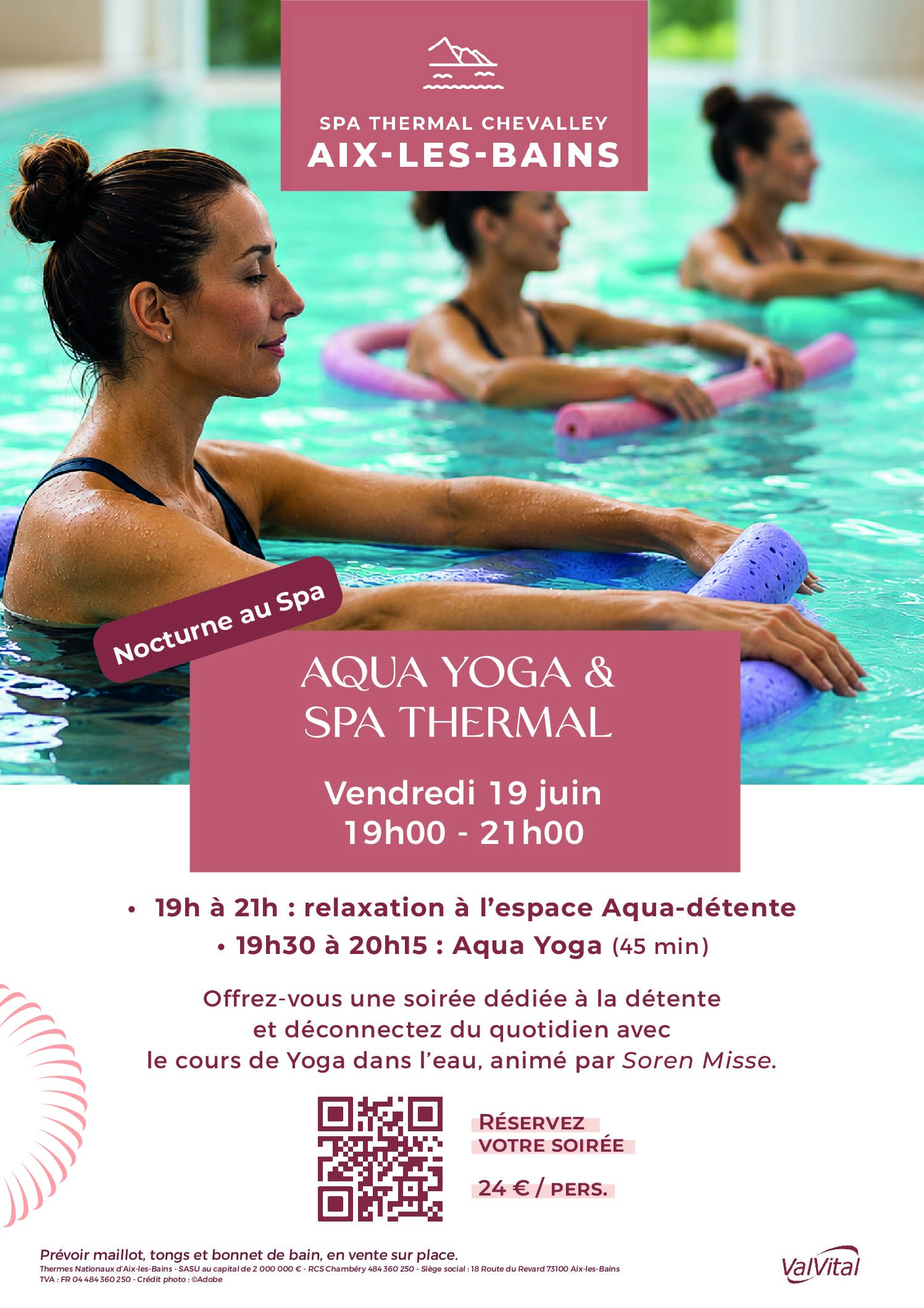 Une soirée Aqua Yoga et bien-être au Spa Thermal d’Aix-les-Bains